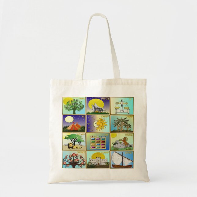 Judaica 12 Tribes Of Israel Art Print Tote Bag (Front)