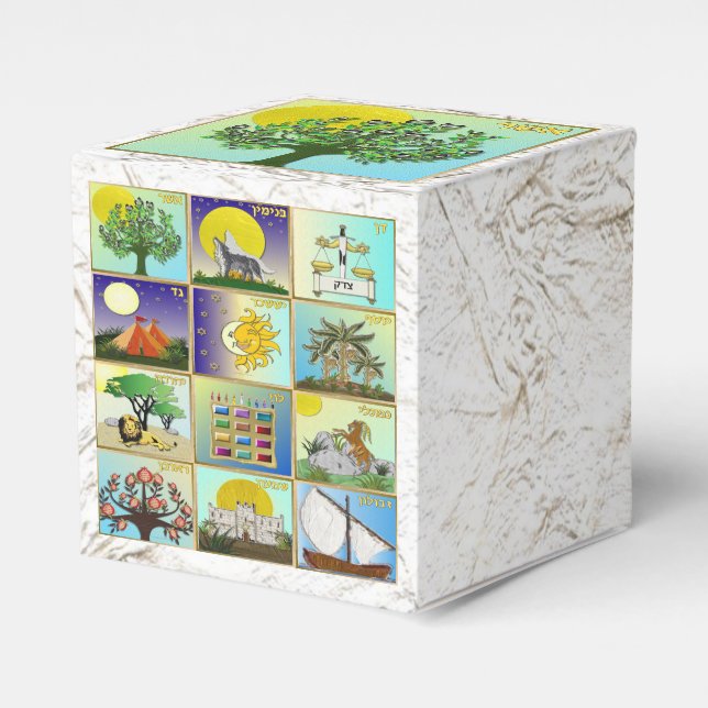 Judaica 12 tribes of Israel Asher Favour Box (Front Side)