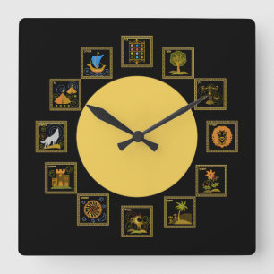 Judaica 12 Tribes of Israel Clock