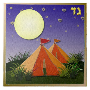 Judaica 12 Tribes Of Israel Gad Art Print Tile