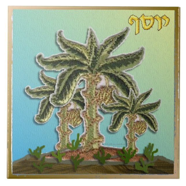Judaica 12 Tribes Of Israel Joseph Art Print Tile (Front)