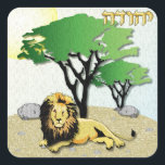 Judaica 12 Tribes Of Israel Judah Square Sticker<br><div class="desc">You are viewing The Lee Hiller Designs Collection of Home and Office Decor,  Apparel,  Gifts and Collectibles. The Designs include Lee Hiller Photography and Mixed Media Digital Art Collection. You can view her Nature photography at http://HikeOurPlanet.com/ and follow her hiking blog within Hot Springs National Park.</div>