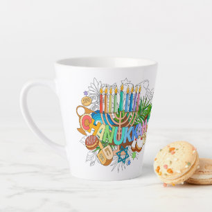 Judaica - Chanukah Latte Mugs - Giftware 