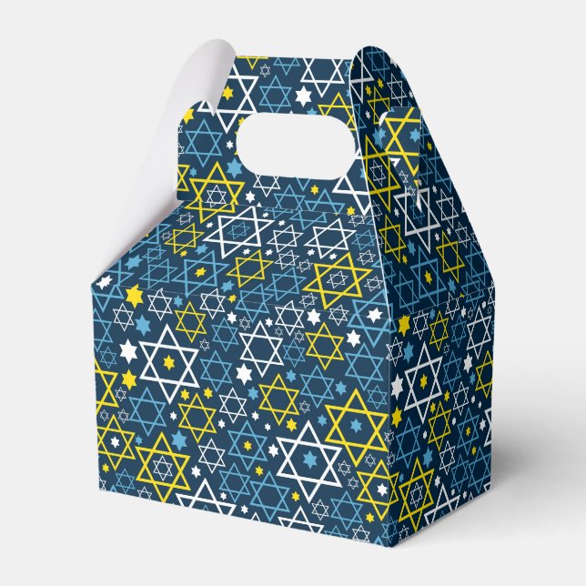 Judaica - Favour Boxes - Jewish Stars - Gifts Blue (Front Side)