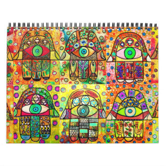Judaica Hamsa 12-Month Calendar