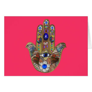 Judaica Hamsa Hearts Flowers Opal Art Print