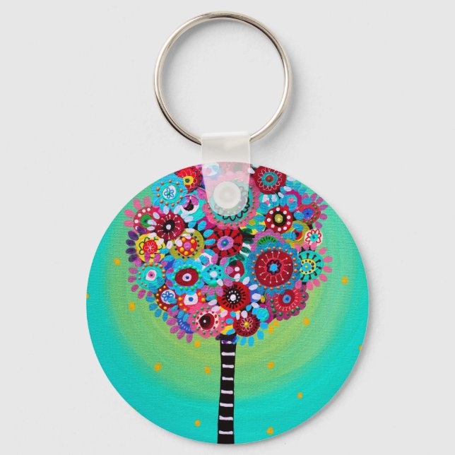JUDAICA HAMSA SUN EYE TREE OF LIFE PROTECTION KEY RING (Front)