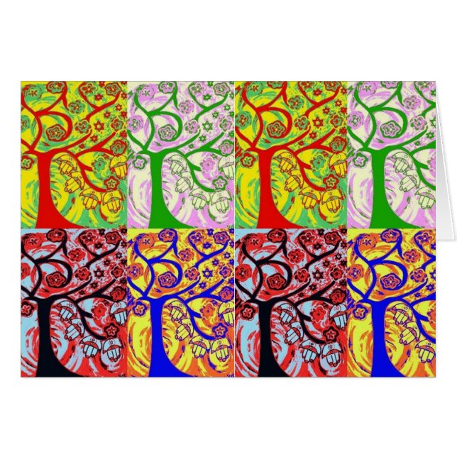 Judaica Hamsa Tree Of Life Sunrise (Front Horizontal)