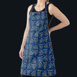 Judaica - Hanukkah Aprons - Menorah Art - Jewish<br><div class="desc">Customisable Aprons for Jewish Holidays - Chanukah Apron - Menorah Art - Blue - Beautiful - Cooking - Kitchen - Home and Family - Israel - Hanukkah - Holiday Giftware - Gifts</div>