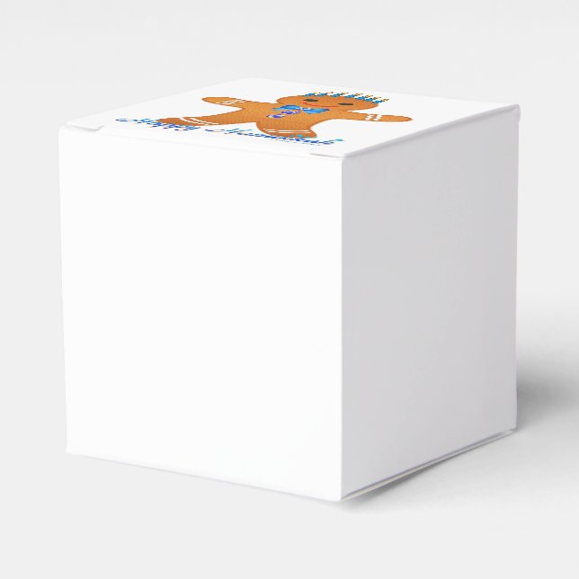 Judaica Hanukkah Gingerbread Man Menorah Favour Box (Front Side)