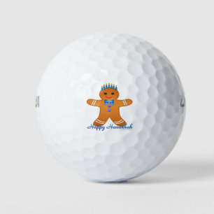 Judaica Hanukkah Gingerbread Man Menorah Golf Balls