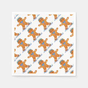 Judaica Hanukkah Gingerbread Man Menorah Napkin