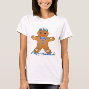 Judaica Hanukkah Gingerbread Man Menorah T-Shirt