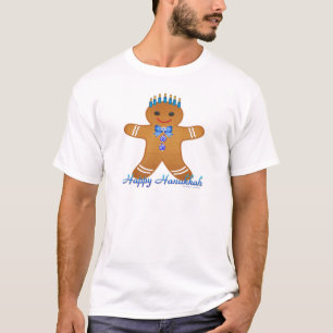 Judaica Hanukkah Gingerbread Man Menorah T-Shirt