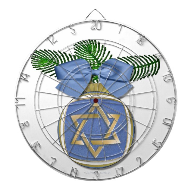 Judaica Hanukkah Star Of David Ornament Print Dartboard (Front)