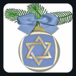 Judaica Hanukkah Star Of David Ornament Print Square Sticker<br><div class="desc">You are viewing The Lee Hiller Designs Collection of Home and Office Decor,  Apparel,  Gifts and Collectibles. The Designs include Lee Hiller Photography and Mixed Media Digital Art Collection. You can view her Nature photography at http://HikeOurPlanet.com/ and follow her hiking blog within Hot Springs National Park.</div>