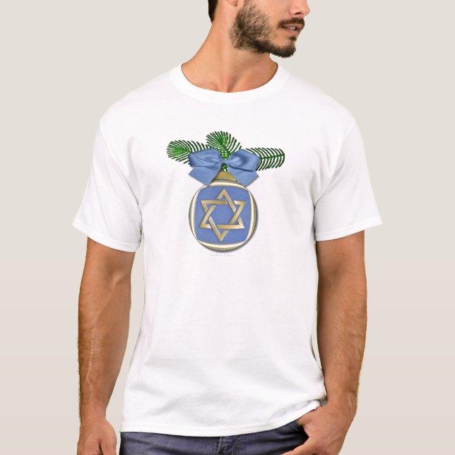 Judaica Hanukkah Star Of David Ornament Print T-Shirt (Front)