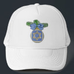 Judaica Hanukkah Star Of David Ornament Print Trucker Hat<br><div class="desc">You are viewing The Lee Hiller Designs Collection of Home and Office Decor,  Apparel,  Gifts and Collectibles. The Designs include Lee Hiller Photography and Mixed Media Digital Art Collection. You can view her Nature photography at http://HikeOurPlanet.com/ and follow her hiking blog within Hot Springs National Park.</div>