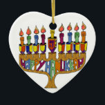 Judaica Happy Hanukkah Dreidel Menorah Ceramic Tree Decoration<br><div class="desc">You are viewing The Lee Hiller Designs Collection of Home and Office Decor,  Apparel,  Gifts and Collectibles. The Designs include Lee Hiller Photography and Mixed Media Digital Art Collection. You can view her Nature photography at http://HikeOurPlanet.com/ and follow her hiking blog within Hot Springs National Park.</div>
