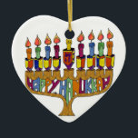 Judaica Happy Hanukkah Dreidel Menorah Ceramic Tree Decoration<br><div class="desc">You are viewing The Lee Hiller Designs Collection of Home and Office Decor,  Apparel,  Gifts and Collectibles. The Designs include Lee Hiller Photography and Mixed Media Digital Art Collection. You can view her Nature photography at http://HikeOurPlanet.com/ and follow her hiking blog within Hot Springs National Park.</div>