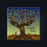 Judaica L'shanah Tovah Tree Of Life Gifts Apparel 15 Cm Square Badge<br><div class="desc">You are viewing The Lee Hiller Design Collection. Apparel,  Gifts & Collectibles  Lee Hiller Photography or Digital Art Collection. You can view her Nature photography at http://HikeOurPlanet.com/ and follow her hiking blog within Hot Springs National Park.</div>
