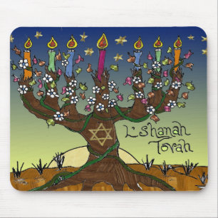 Judaica L'shanah Tovah Tree Of Life Gifts Apparel Mouse Mat