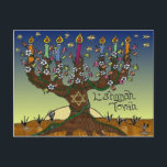 Judaica L'shanah Tovah Tree Of Life Gifts Apparel Postcard<br><div class="desc">You are viewing The Lee Hiller Design Collection. Apparel,  Gifts & Collectibles  Lee Hiller Photography or Digital Art Collection. You can view her Nature photography at http://HikeOurPlanet.com/ and follow her hiking blog within Hot Springs National Park.</div>