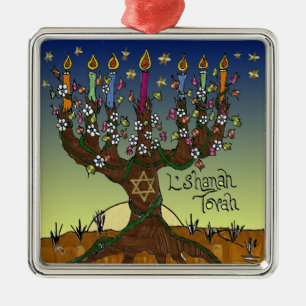 Judaica L'shanah Tovah Tree Of Life Ornament