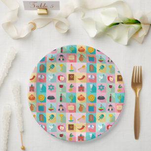 Judaica Party Designer Paper Plates  All Occassion