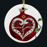 Judaica Pomegranate Heart Hanukkah Rosh Hashanah Ceramic Tree Decoration<br><div class="desc">You are viewing The Lee Hiller Designs Collection of Home and Office Decor,  Apparel,  Gifts and Collectibles. The Designs include Lee Hiller Photography and Mixed Media Digital Art Collection. You can view her Nature photography at http://HikeOurPlanet.com/ and follow her hiking blog within Hot Springs National Park.</div>