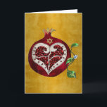 Judaica Pomegranate Heart Hanukkah Rosh Hashanah Holiday Card<br><div class="desc">Party and gift supplies for Hanukkah and Rosh Hashanah You are viewing The Lee Hiller Photography Art and Designs Collection of Home and Office Decor, Apparel, Gifts and Collectibles. The Designs include Lee Hiller Photography and Mixed Media Digital Art Collection. You can view her Nature photography at http://HikeOurPlanet.com/ and follow...</div>