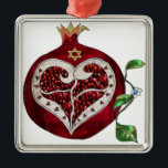 Judaica Pomegranate Heart Hanukkah Rosh Hashanah Metal Tree Decoration<br><div class="desc">You are viewing The Lee Hiller Designs Collection of Home and Office Decor,  Apparel,  Gifts and Collectibles. The Designs include Lee Hiller Photography and Mixed Media Digital Art Collection. You can view her Nature photography at http://HikeOurPlanet.com/ and follow her hiking blog within Hot Springs National Park.</div>