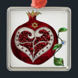 Judaica Pomegranate Heart Hanukkah Rosh Hashanah Metal Tree Decoration<br><div class="desc">You are viewing The Lee Hiller Designs Collection of Home and Office Decor,  Apparel,  Gifts and Collectibles. The Designs include Lee Hiller Photography and Mixed Media Digital Art Collection. You can view her Nature photography at http://HikeOurPlanet.com/ and follow her hiking blog within Hot Springs National Park.</div>