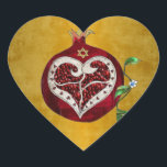 Judaica Pomegranate Heart Hanukkah Rosh Hashanah Sticker<br><div class="desc">Party and gift supplies for Hanukkah and Rosh Hashanah You are viewing The Lee Hiller Photography Art and Designs Collection of Home and Office Decor, Apparel, Gifts and Collectibles. The Designs include Lee Hiller Photography and Mixed Media Digital Art Collection. You can view her Nature photography at http://HikeOurPlanet.com/ and follow...</div>