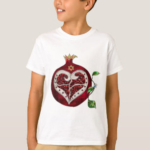 Judaica Pomegranate Heart Hanukkah Rosh Hashanah T-Shirt