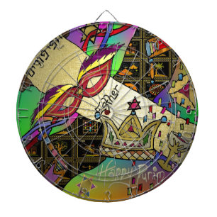 Judaica Purim Esther Celebration Art Print Dartboard