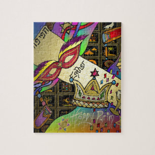 Judaica Purim Esther Celebration Art Print Jigsaw Puzzle