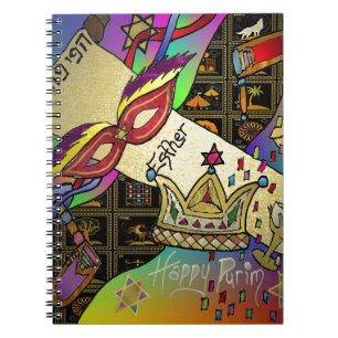 Judaica Purim Esther Celebration Art Print Notebook