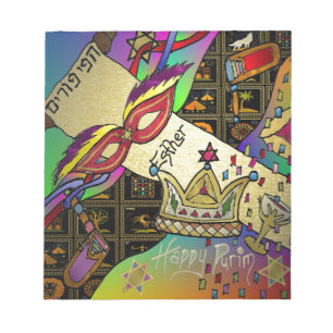 Judaica Purim Esther Celebration Art Print Notepad