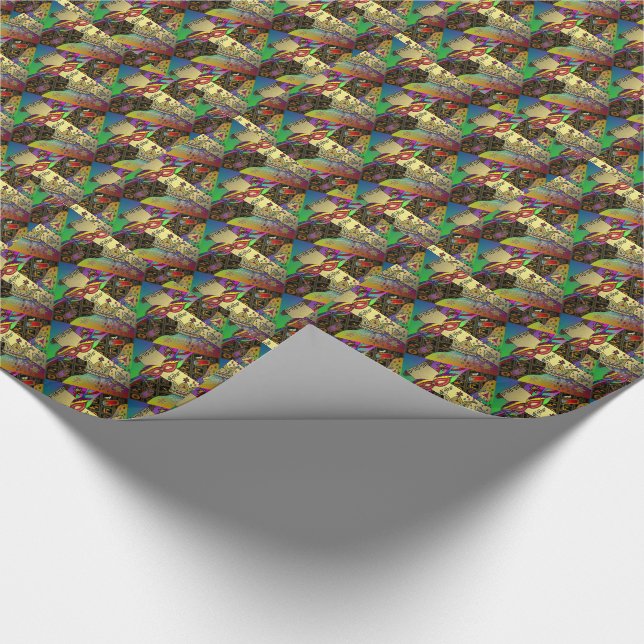 Judaica Purim Esther Celebration Art Print Wrapping Paper (Corner)