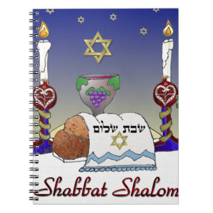 Judaica Shabbat Shalom Art Print Notebook