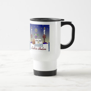 Judaica Shabbat Shalom Art Print Travel Mug