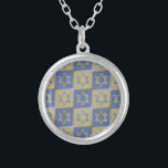 Judaica Star Of David Metal Gold Blue Silver Plated Necklace<br><div class="desc">You are viewing The Lee Hiller Design Collection. Apparel,  Gifts & Collectibles  Lee Hiller Photography or Digital Art Collection. You can view her Nature photography at http://HikeOurPlanet.com/ and follow her hiking blog within Hot Springs National Park.</div>