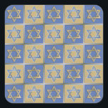 Judaica Star Of David Metal Gold Blue Square Sticker<br><div class="desc">You are viewing The Lee Hiller Design Collection. Apparel,  Gifts & Collectibles  Lee Hiller Photography or Digital Art Collection. You can view her Nature photography at http://HikeOurPlanet.com/ and follow her hiking blog within Hot Springs National Park.</div>