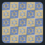 Judaica Star Of David Metal Gold Blue Square Sticker<br><div class="desc">You are viewing The Lee Hiller Design Collection. Apparel,  Gifts & Collectibles  Lee Hiller Photography or Digital Art Collection. You can view her Nature photography at http://HikeOurPlanet.com/ and follow her hiking blog within Hot Springs National Park.</div>