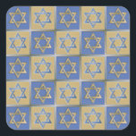 Judaica Star Of David Metal Gold Blue Square Sticker<br><div class="desc">You are viewing The Lee Hiller Design Collection. Apparel,  Gifts & Collectibles  Lee Hiller Photography or Digital Art Collection. You can view her Nature photography at http://HikeOurPlanet.com/ and follow her hiking blog within Hot Springs National Park.</div>