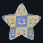 Judaica Star Of David Metal Gold Blue Sticker<br><div class="desc">You are viewing The Lee Hiller Design Collection. Apparel,  Gifts & Collectibles  Lee Hiller Photography or Digital Art Collection. You can view her Nature photography at http://HikeOurPlanet.com/ and follow her hiking blog within Hot Springs National Park.</div>