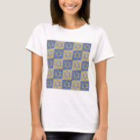 Judaica Star Of David Metal Gold Blue