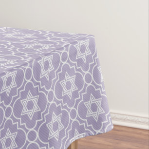 Judaica - Tablecloth - Jewish Stars - Lavender