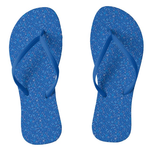 Judaica Themed Flip Flops - Sandals Shoes  (Footbed)